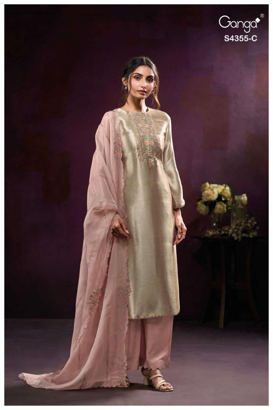 Ganga olesha  4355 wholesale kurti dress material